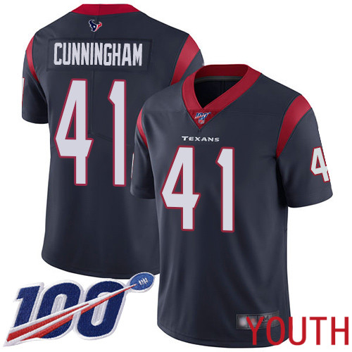 Houston Texans Limited Navy Blue Youth Zach Cunningham Home Jersey NFL Football #41 100th Season Vapor Untouchable